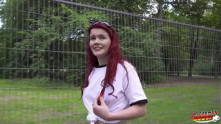 GERMAN SCOUT – Redhead Football Fan Mia May Pickup for Public Anal Fuck at Public Viewing